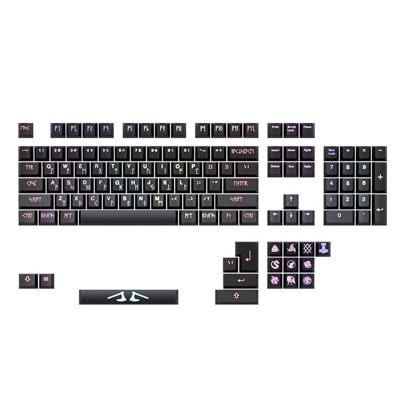 CableMod Premium ABS Laser Keycap Set - CM Berserker (Black, OEM Profile, ANSI, ISO, 121 Keys) - أكسسوار لوحة مفاتيح